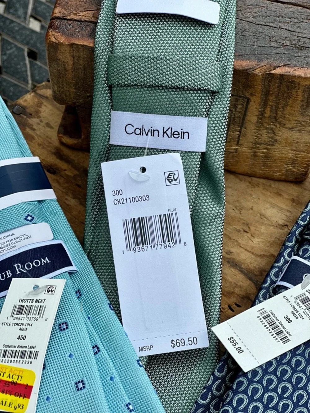 Tie Bundle Macys Club Room Calvin Klein Polyester Ties NWT Classic Patterns